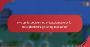 Nye spillerbegivenhed milepælspræmier for hastighedsforøgelser og ressourcer