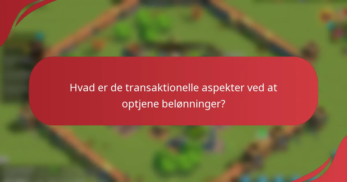 Hvad er de transaktionelle aspekter ved at optjene belønninger?