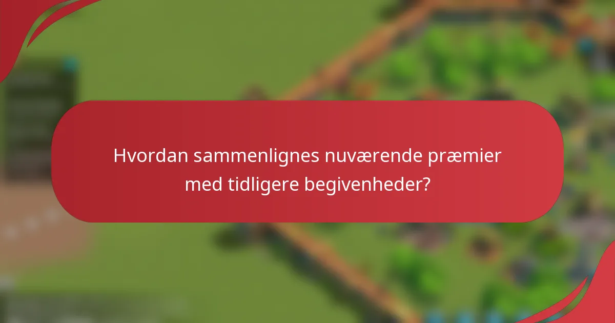 Hvordan sammenlignes nuværende præmier med tidligere begivenheder?